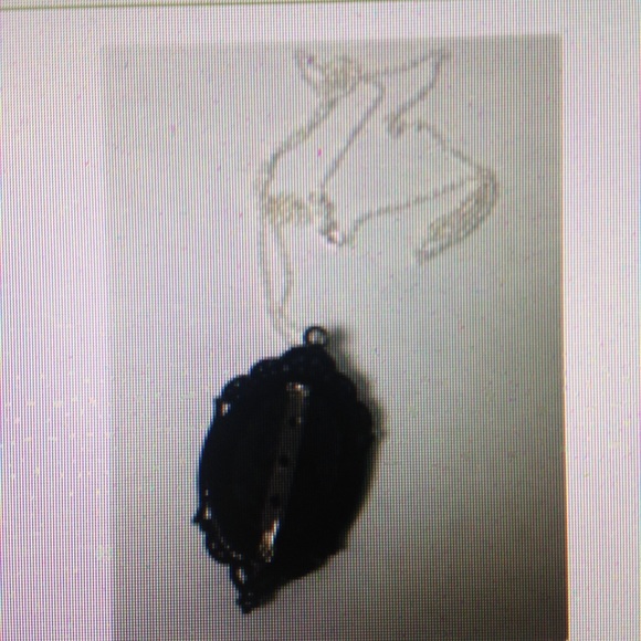 Black n White Lady Cameo Brooch-Pendant 925 Chain - Picture 5 of 7